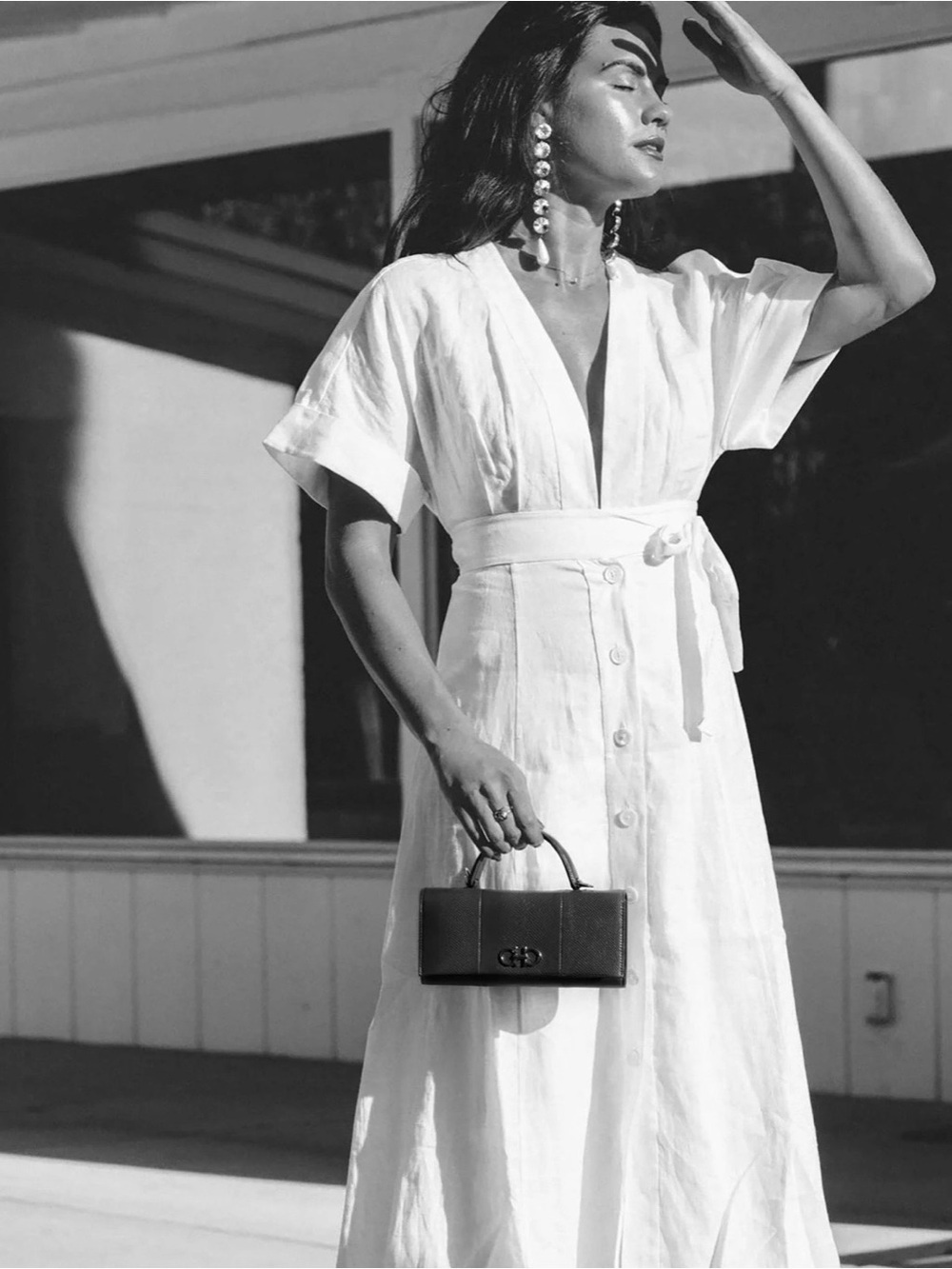 Equipment White Button-Front Maxi Dress with Tie Waist